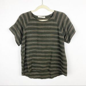 Ellison Striped Linen Blend Short Sleeve Shirt